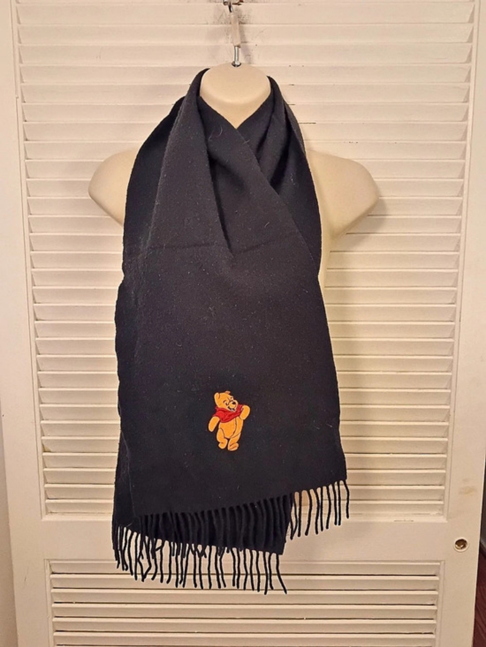 Disney Winnie the Pooh Embroidered Scarf Black & Yellow